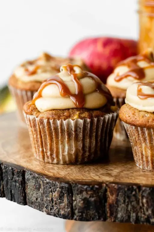 Caramel Apple Filled Spice Cupcakes
