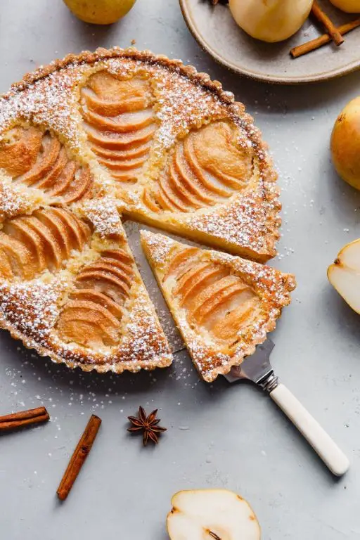 Caramelized Pear and Almond Tart