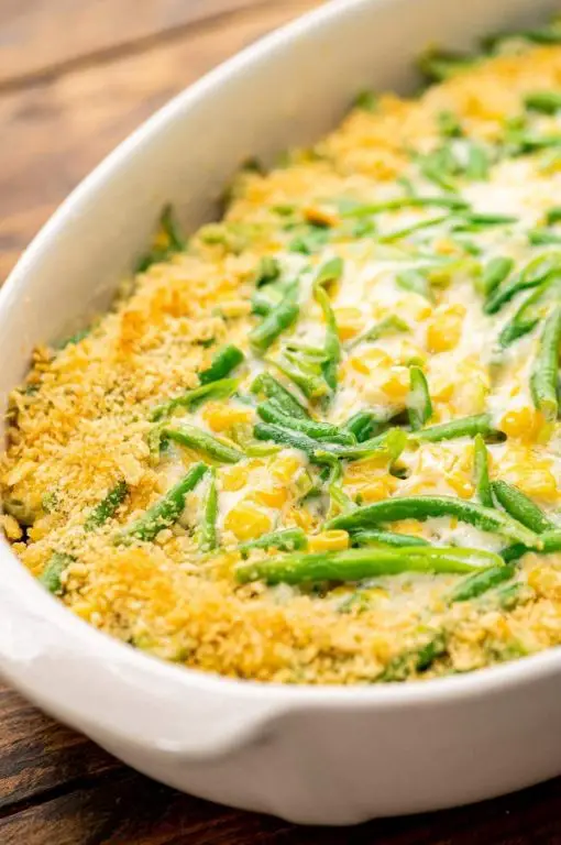 Cheesy Corn and Green Bean Casserole