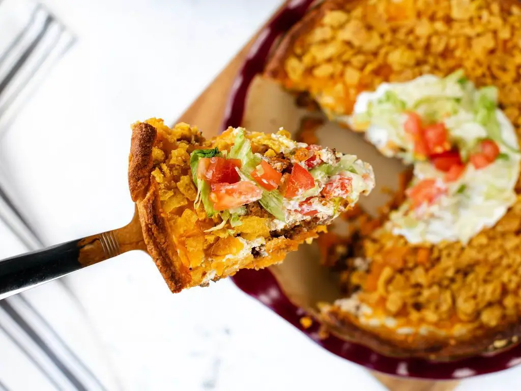 Cheesy Frito Taco Pie with Three Cheeses