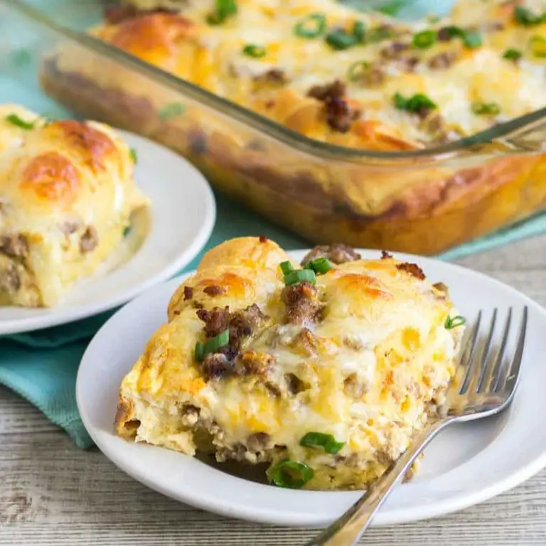Cheesy Sausage Crescent Roll Breakfast Casserole
