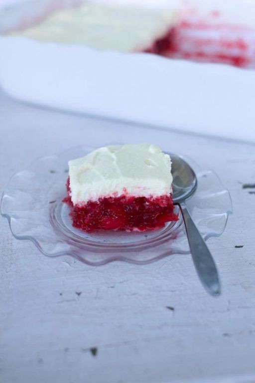 Cherry Jello with Whipped Topping