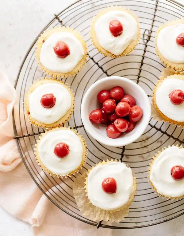 Cherry Pie Filled Vanilla Cupcakes