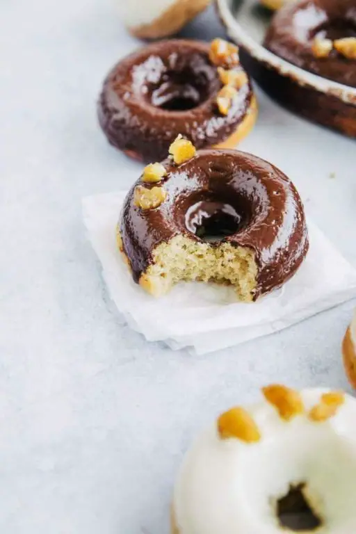 Chestnut Flour Donuts with Chocolate Drizzle