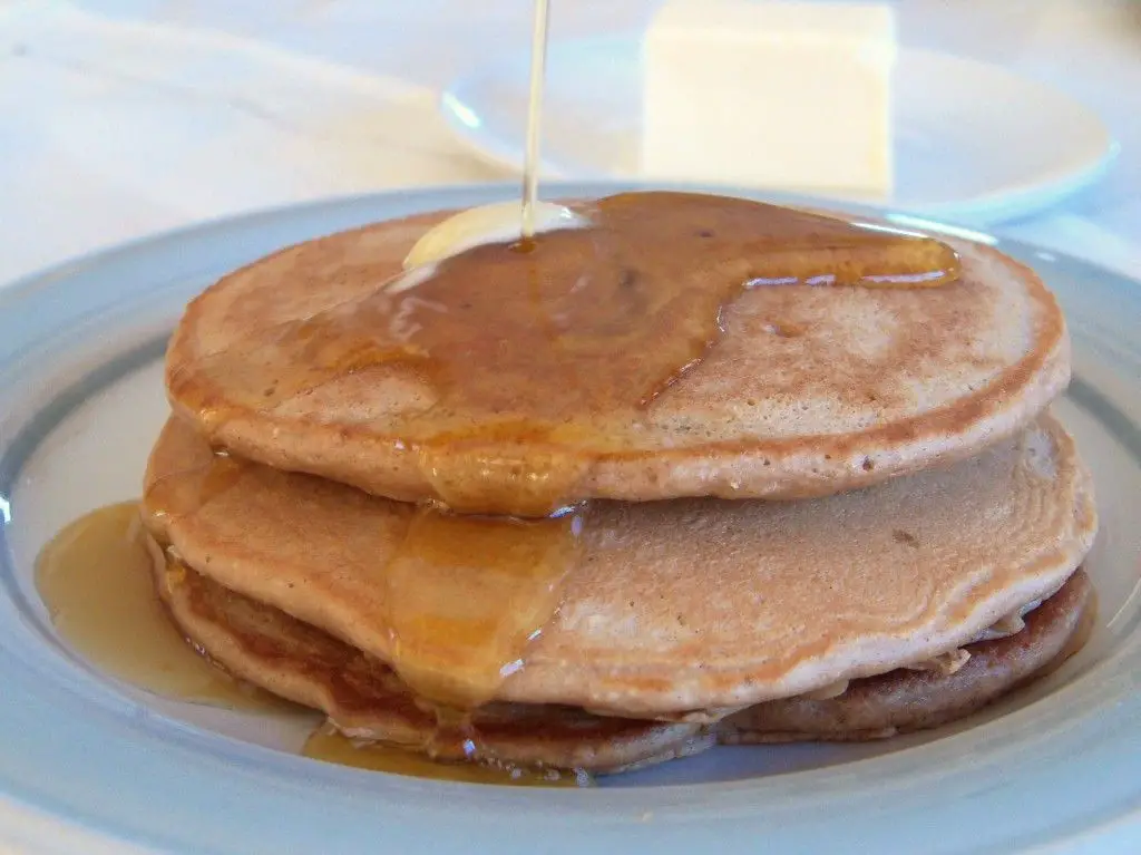 Chestnut Flour Pancakes with Maple Syrup