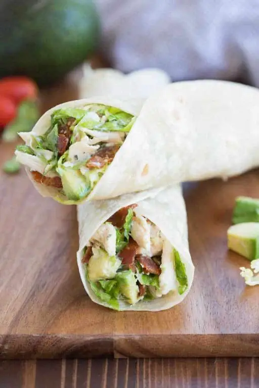 Chicken Bacon and Avocado Wraps