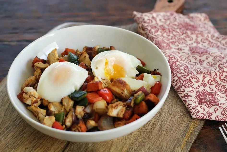 Chicken Bacon and Sweet Potato Hash