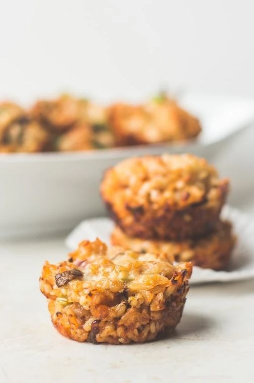 Chicken and Rice Balls with a Cheesy Center