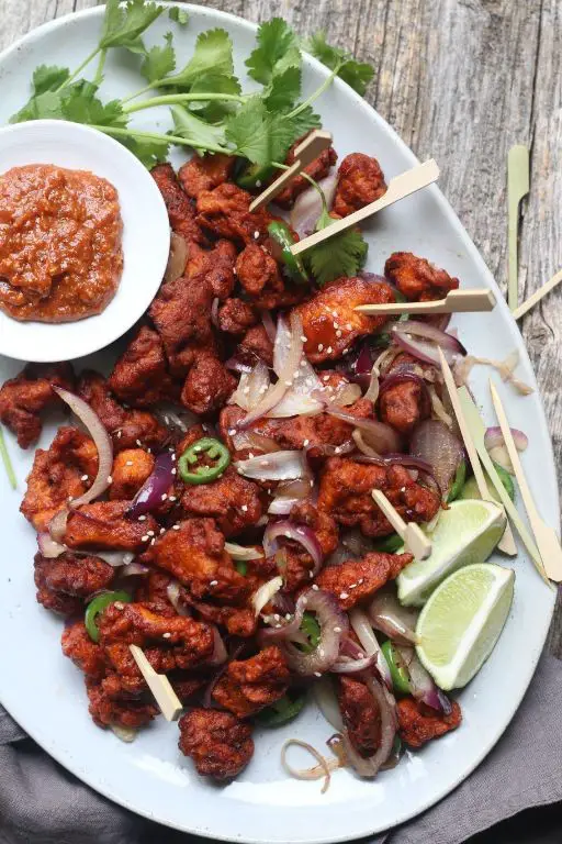 Chili Chicken Pakoras with Sesame Soy Sauce