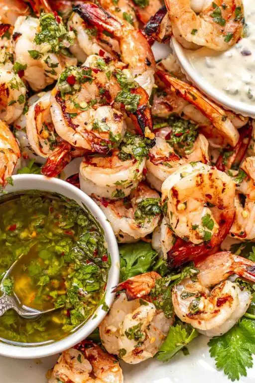 Chimichurri Dipped Grilled Prawns