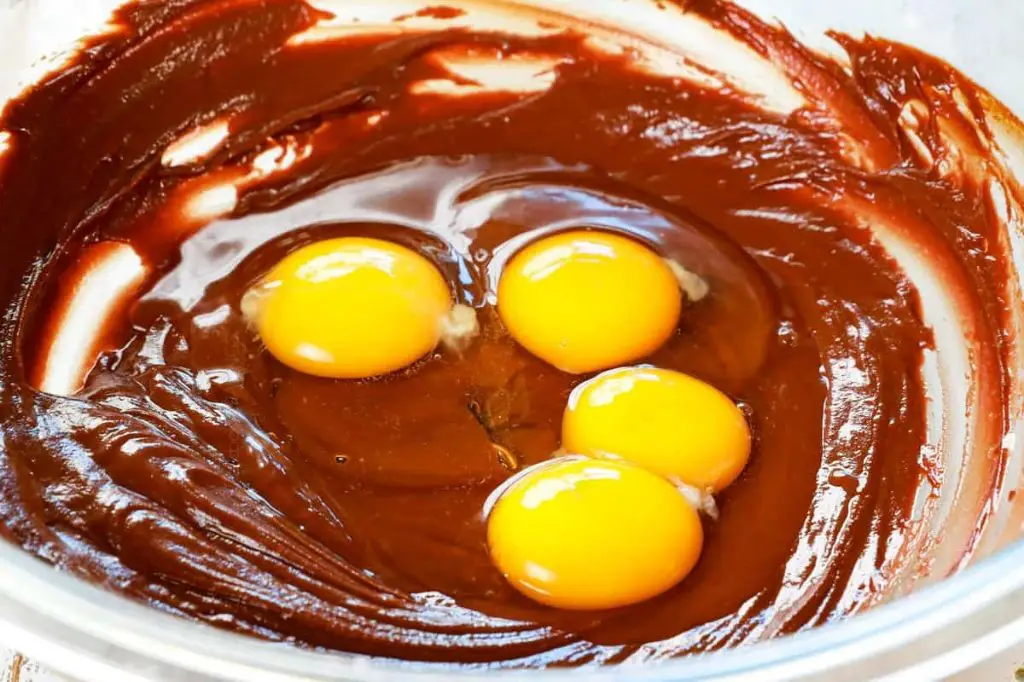 Chocolate Lava Cake with just chocolate, butter, and eggs.