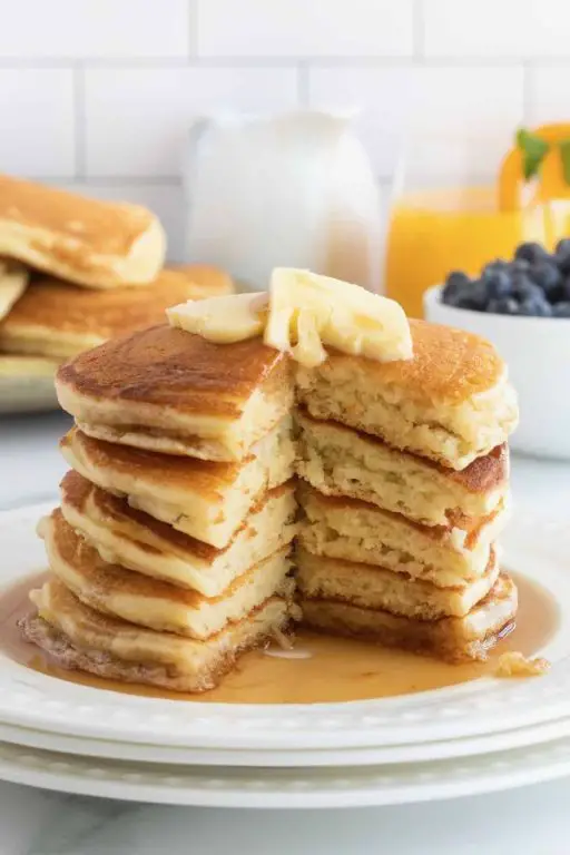 Classic Buttermilk Pancakes with Maple Syrup