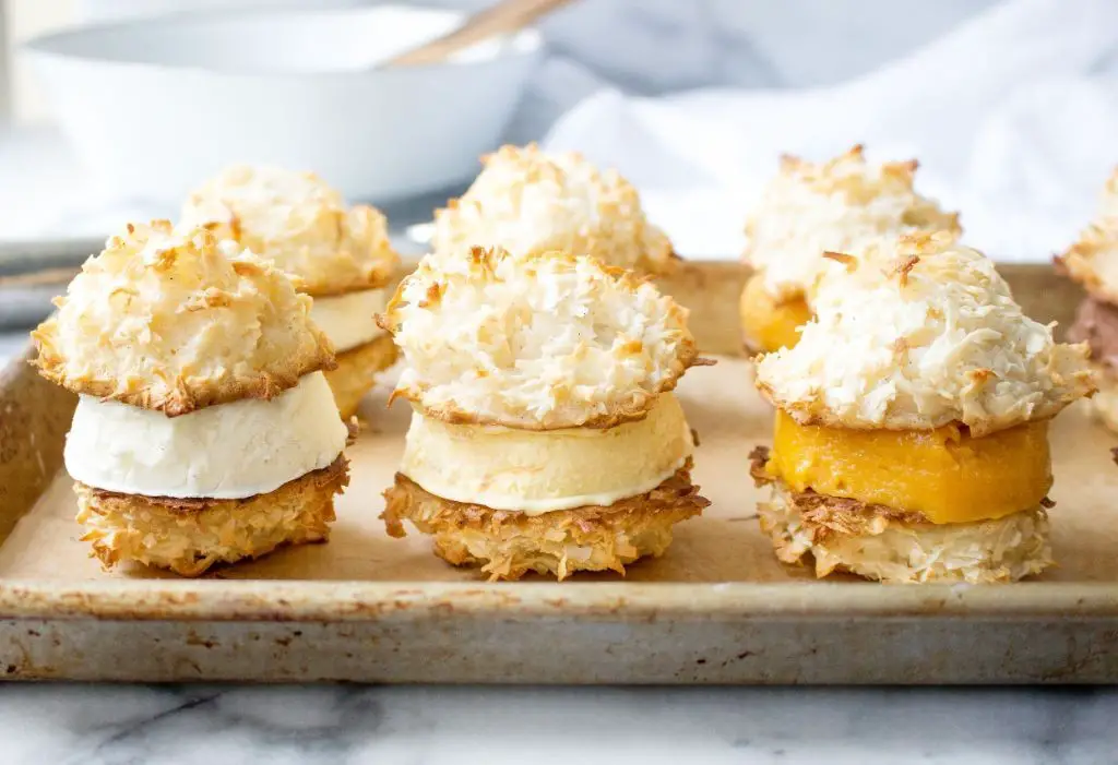 Coconut Macaroon Ice Cream Sandwich