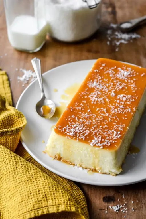 Coconut Milk Flan with Caramel Sauce