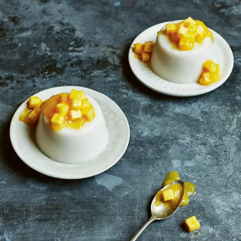 Coconut Milk Panna Cotta with Mango Coulis