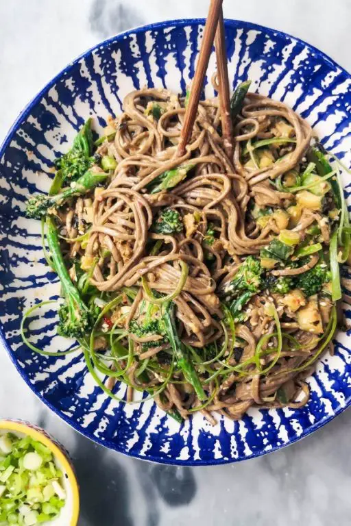 Cold Soba Noodle Salad with Sesame Dressing