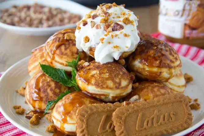 Cookie Butter Pancakes with Maple Drizzle