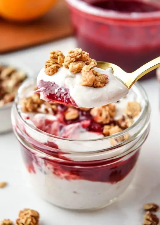Cranberry Sauce Yogurt Parfait
