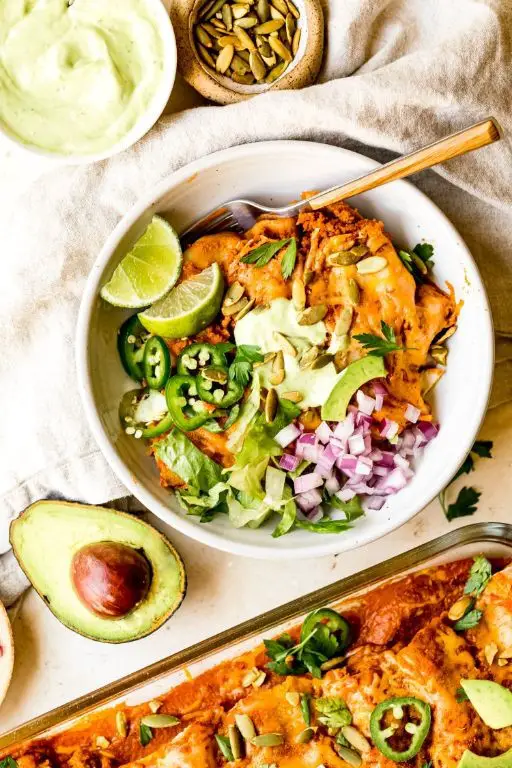 Creamy Mexican Pumpkin Enchiladas