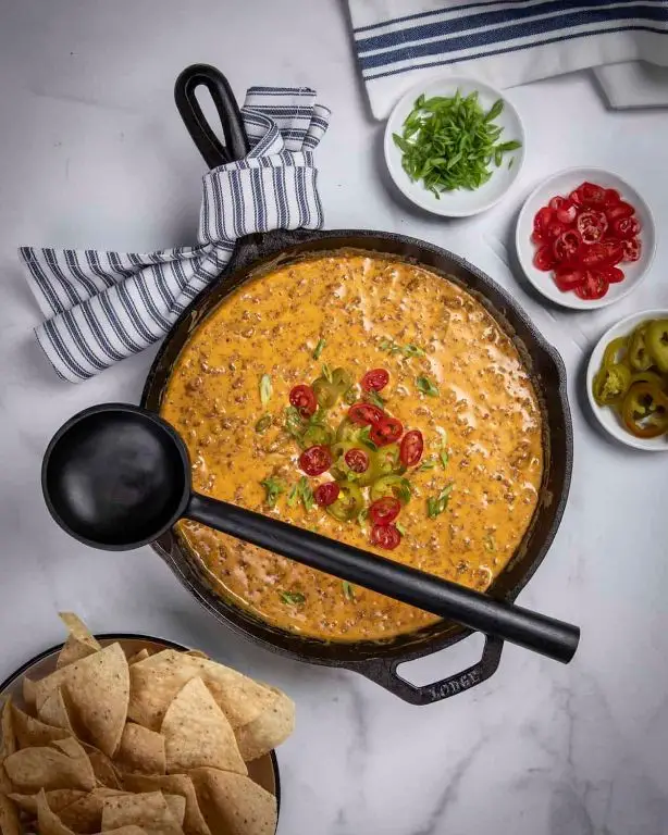 Creamy Smoked Queso with Chorizo and Jalapeños