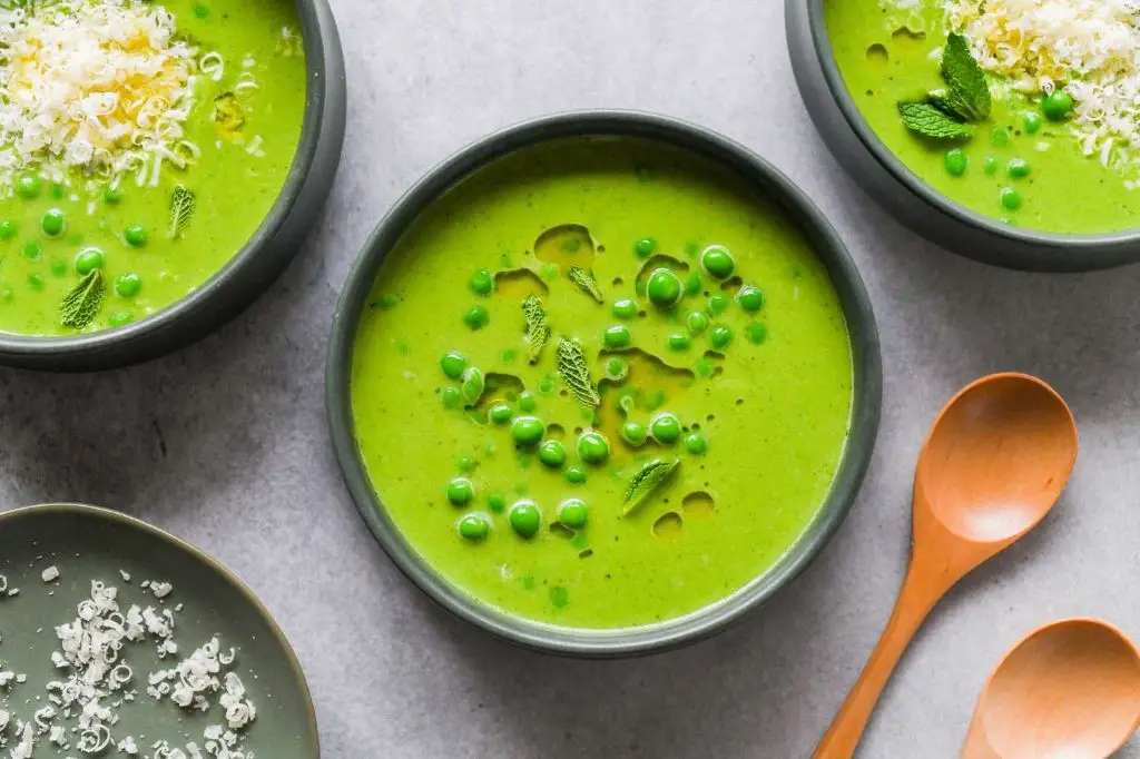 Creamy Sweet Pea Soup with Mint