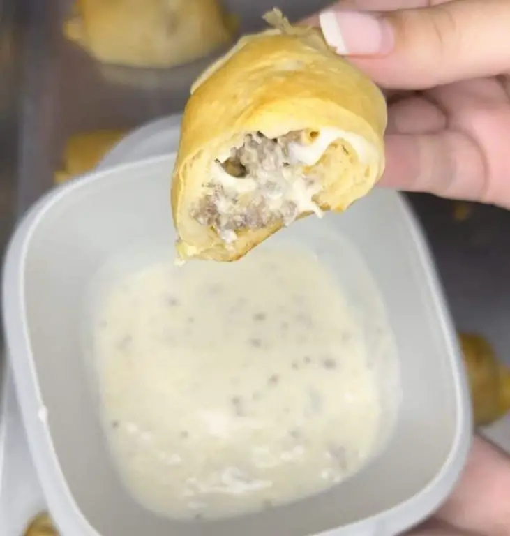 Crescent Roll Breakfast Dumplings with Sausage Gravy