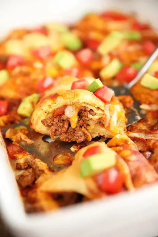 Crescent Roll Breakfast Enchiladas with Chorizo