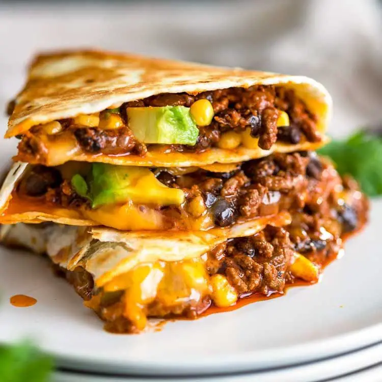 Crispy Beef and Cheese Quesadillas
