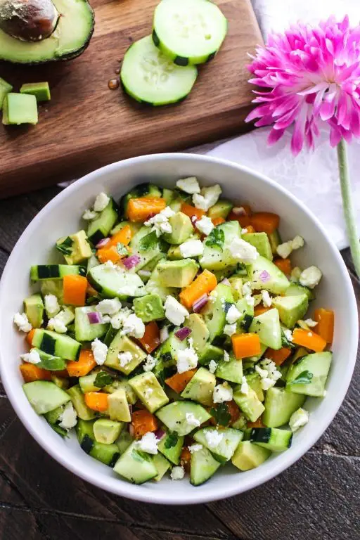 Cucumber Avocado Salad with Lemon Dressing