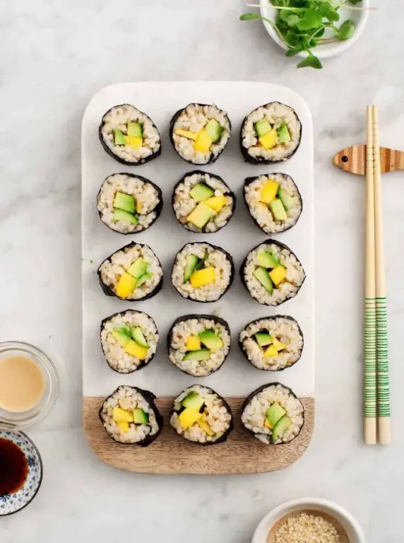 Cucumber and Avocado Sushi Rolls
