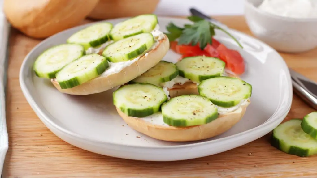 Cucumber and Cream Cheese Breakfast Sandwich
