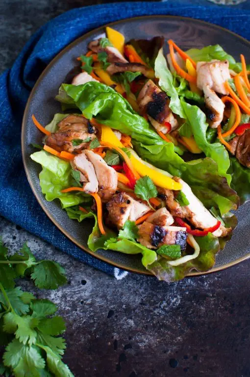 Cucumber and Grilled Chicken Lettuce Wraps
