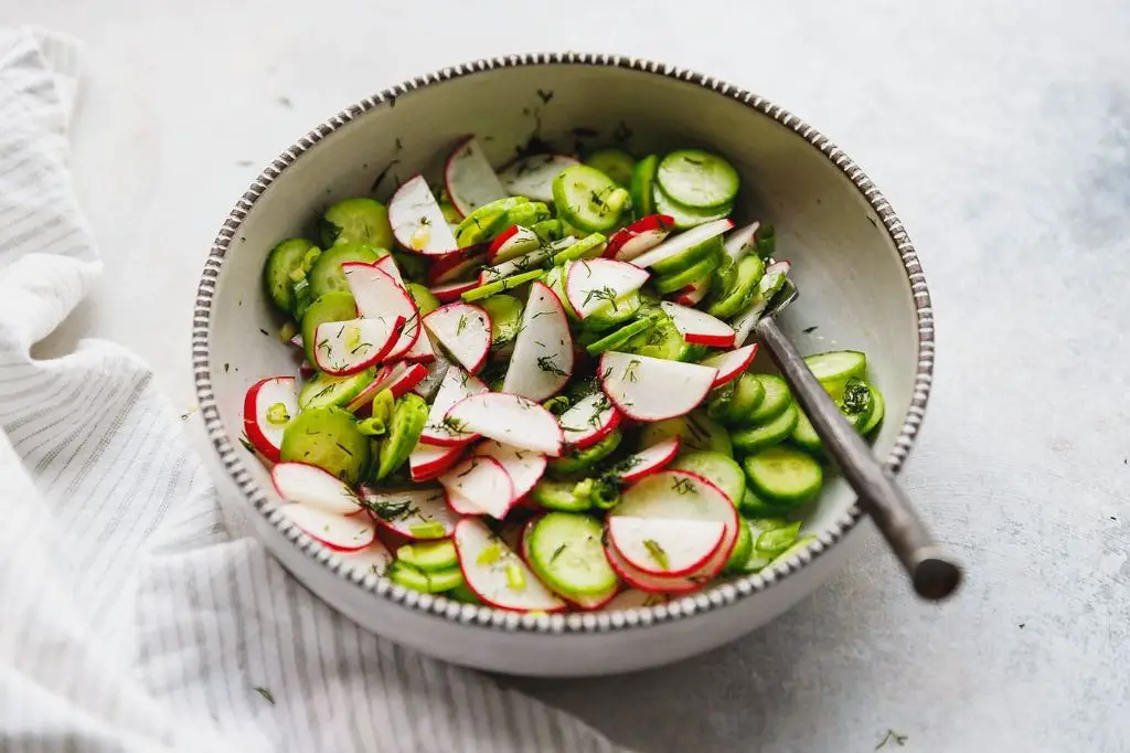 Cucumber and Radish Slaw with Apple Cider Vinegar