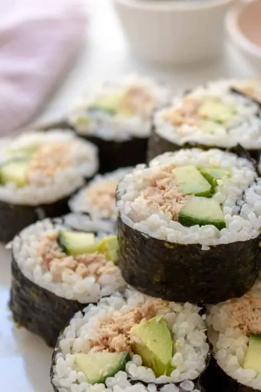 Cucumber and Tuna Sushi Rolls