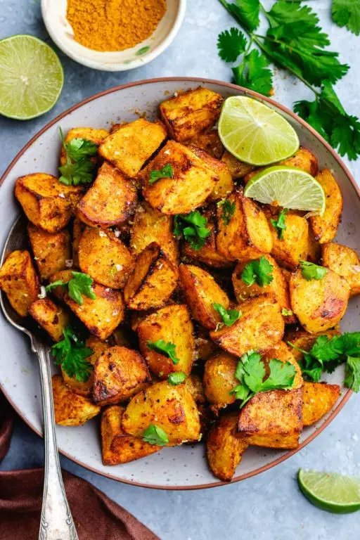 Curry-Spiced Grilled Potato Cubes