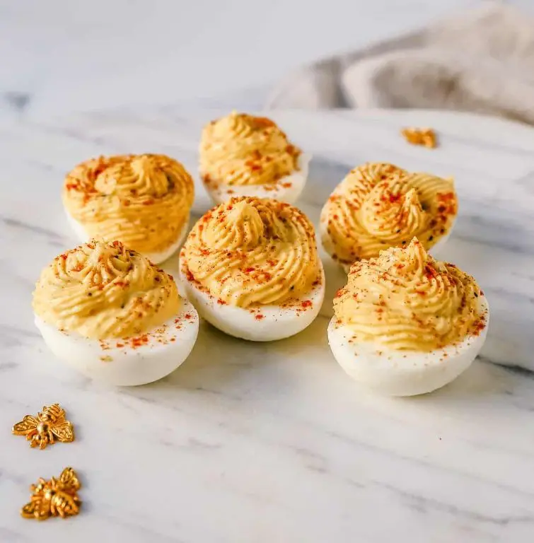 Deviled Eggs with paprika and mustard