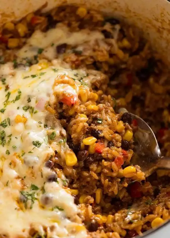 Easy Mexican Ground Beef and Rice