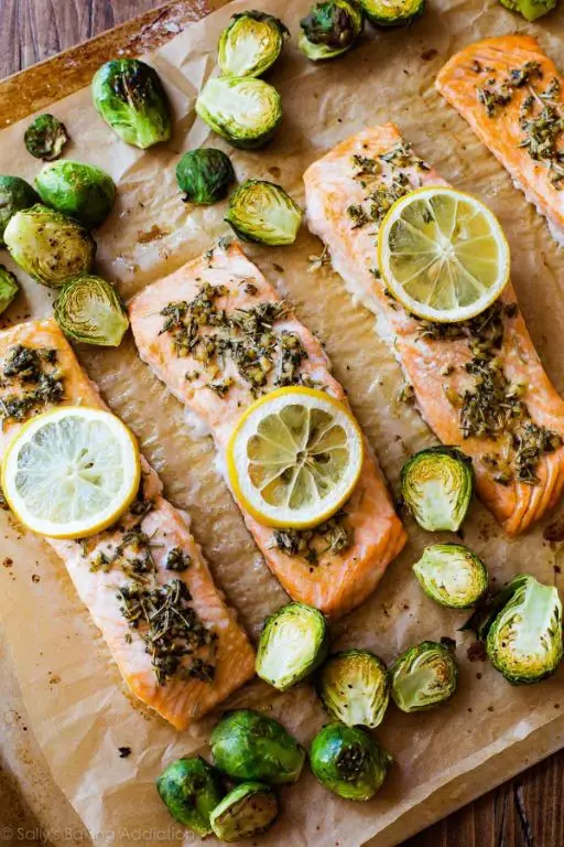 Easy baked salmon with herbs