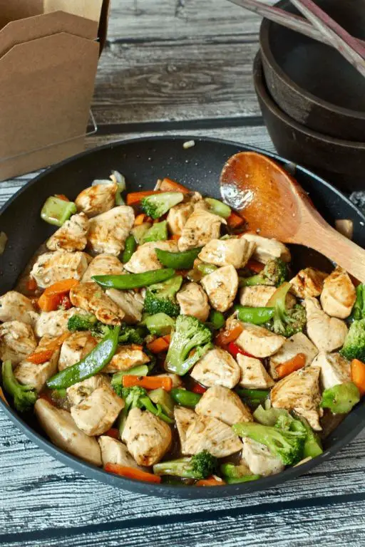 Easy chicken stir-fry with frozen veggies