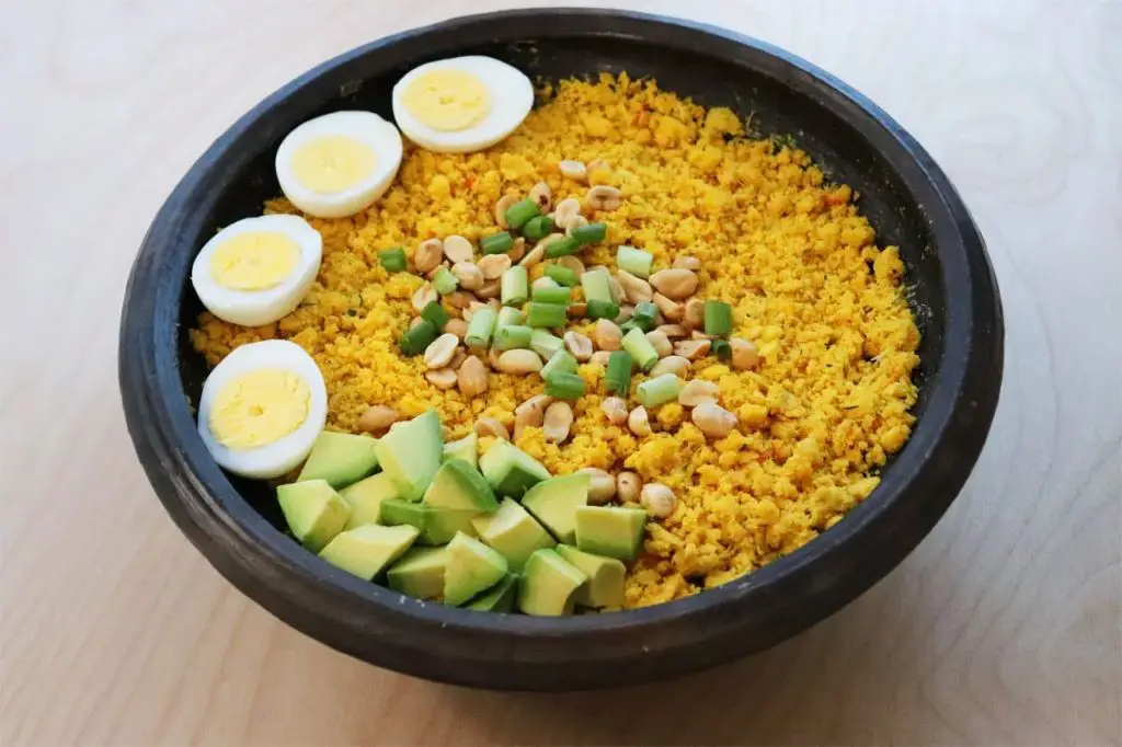 Eto Mashed Yam with Eggs and Avocado