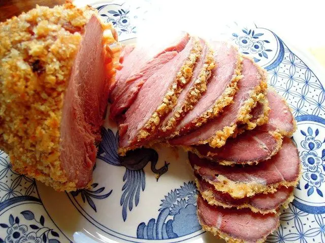 Finnish Christmas ham with mustard