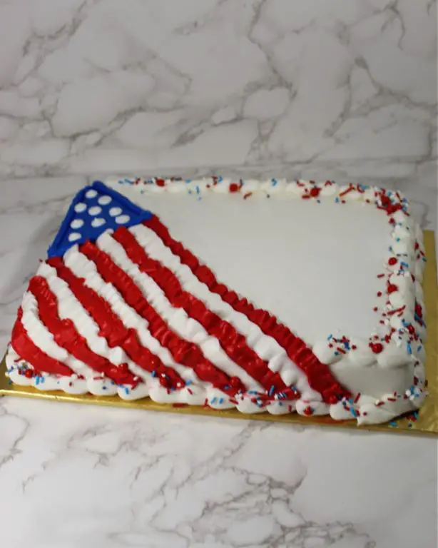 Flag-Themed Sheet Cake