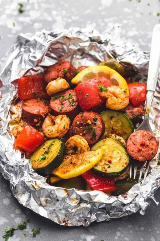 Foil Packet Sausage and Veggies