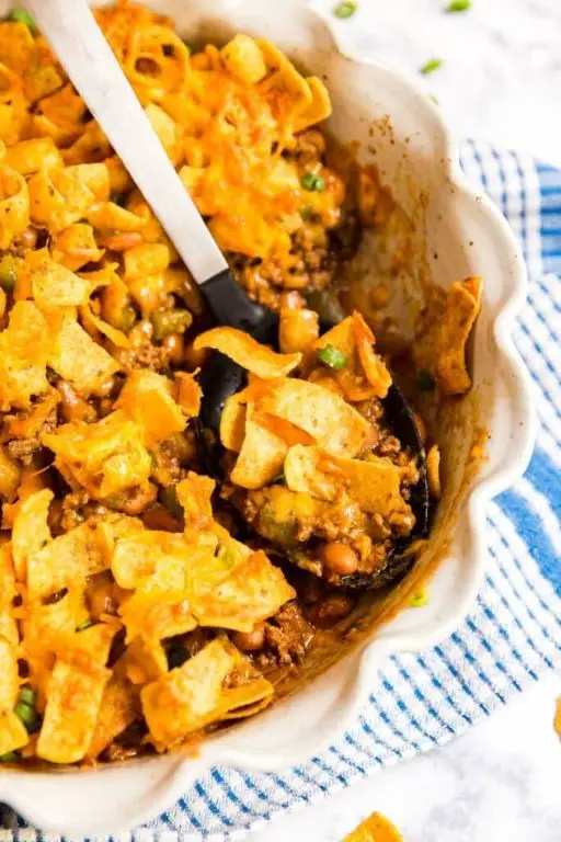 Frito Taco Pie with Cheddar and Monterey Jack