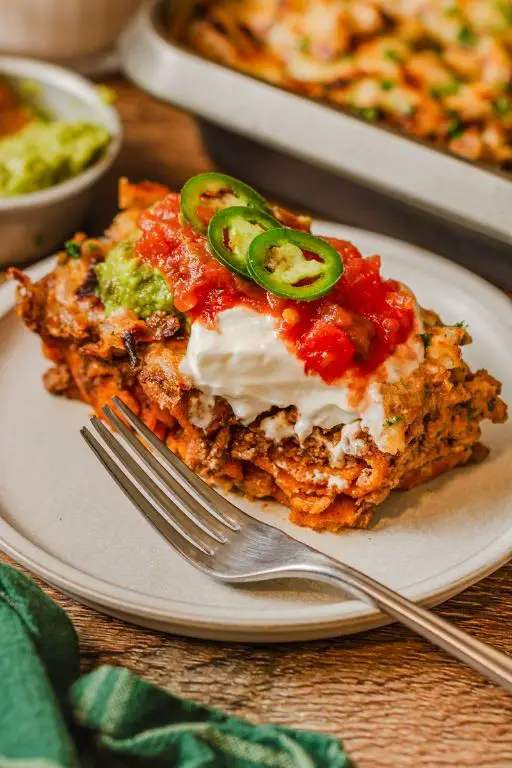Frito Taco Pie with Chipotle Sauce