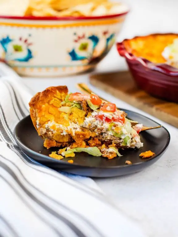Frito Taco Pie with Guacamole and Sour Cream