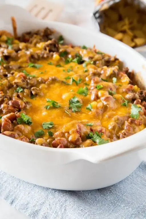 Frito Taco Pie with Roasted Vegetables