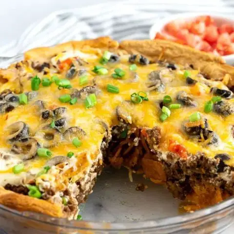 Frito Taco Pie with Shredded Beef and Onions
