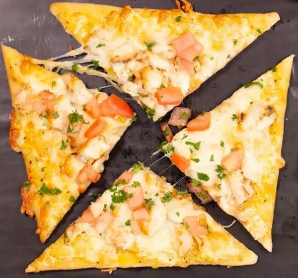 Garlic Parmesan Shredded Chicken Flatbread