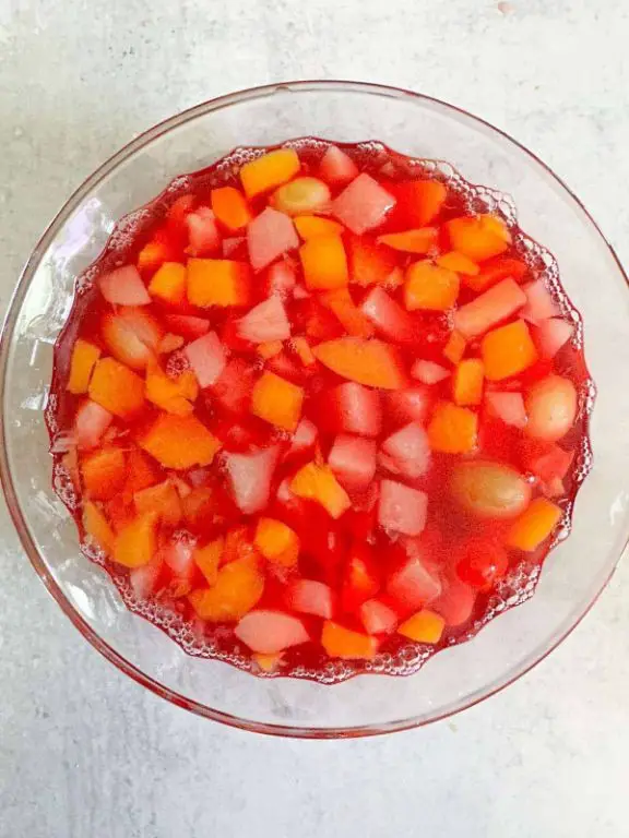 Grape Jello with Fruit Cocktail